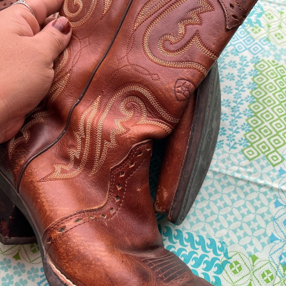Ariat Brown Leather Boots - Picture 5 of 6